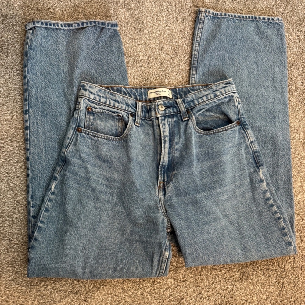 90s Vintage Aesthetic Abercrombie The Loose High Rise Jeans Size 4/27 Blue Denim